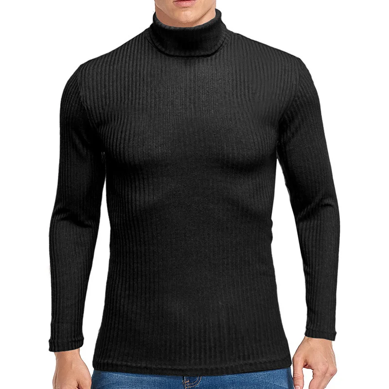 Autumn Turtleneck Sweatshirt Men Casual Solid Color Slim Fit Thin Knitted Sweater US Size S-XXL New in Sweaters Pullovers