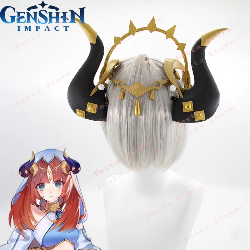 Game Genshin Impact Nilou Cosplay Crown Horns Sumeru Dancer Hair Hairpins Accessories PVC Headdress Forehead Props Gilrs Boys