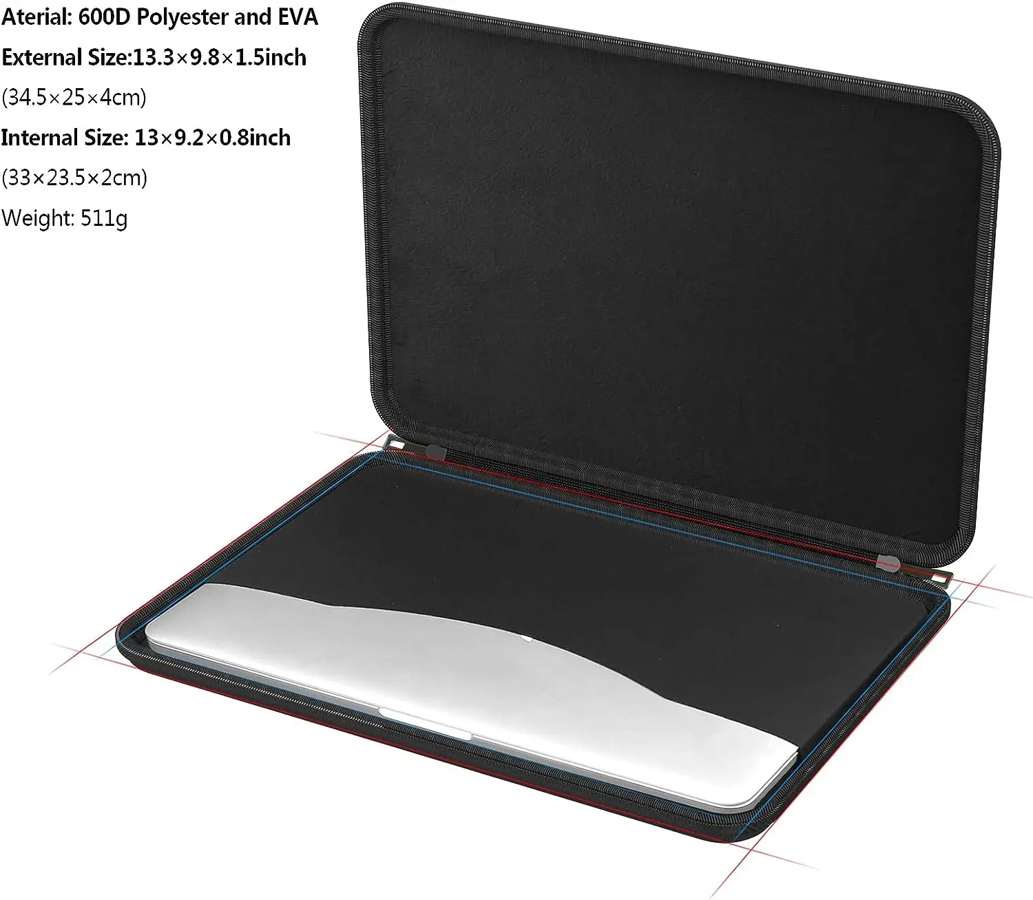 Imagem -03 - Laptop Hard Case para Macbook Air Pro 2023 Laptop Surface Microsoft Mais Recente Microsoft Superfície 13514in 133 Polegadas 142 Polegadas