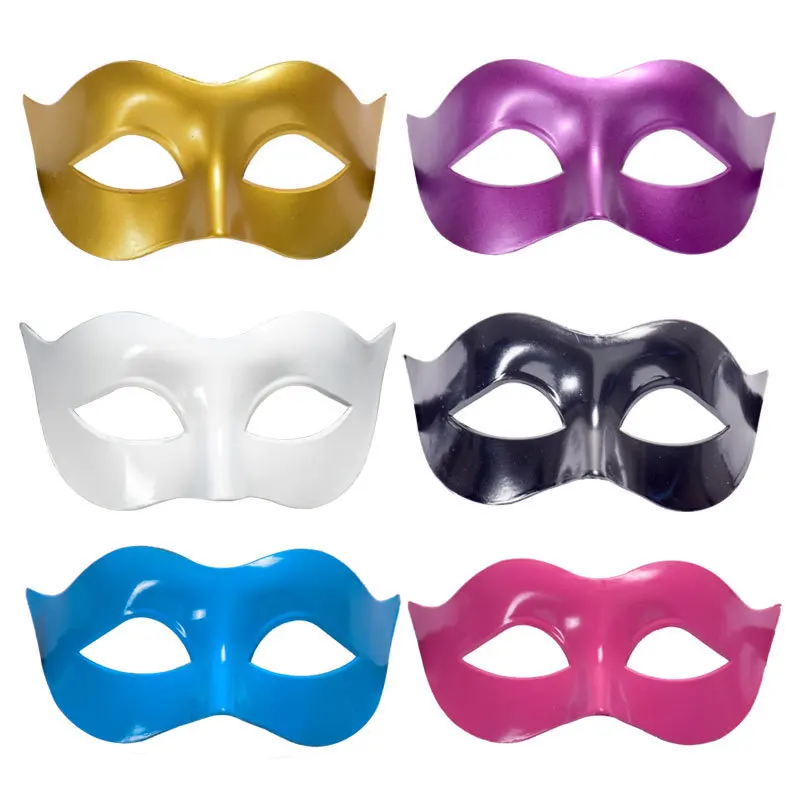 Halloween Solid Color Mask For Women Men Masquerade Half Face Mask Fancy Dress Carnival Dress Costume Performance Party Supplies