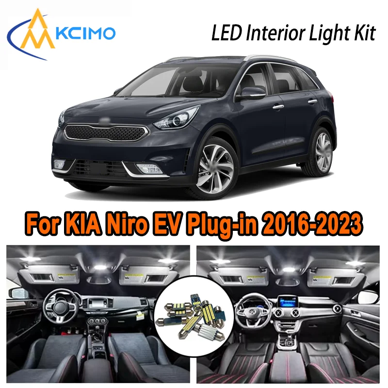 

For KIA Niro EV Plug-in 2016-2023 2018 2019 2020 2021 2022 LED Interior Dome Map Trunk Light Kit Car Led Lamps Canbus No Error