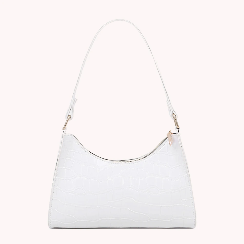 

Ретро-сумка-хобо на молнии однотонного цвета, женская сумка-клатч из искусственной кожи с узором под крокодила, повседневная сумочка-кошелек с декором