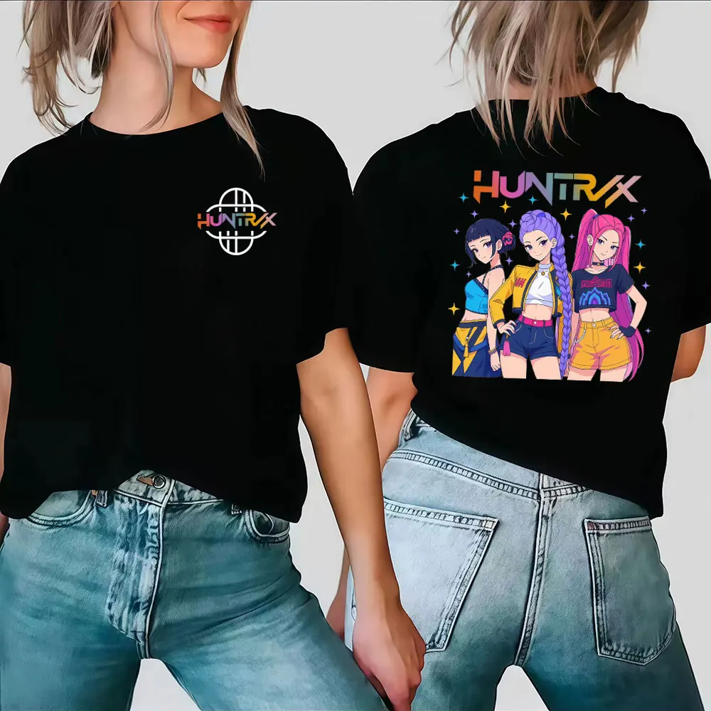

Фильм Манга K-Pop Охотники на демонов 2025 г. Готические футболки в стиле Харадзюку Saja для мальчиков, новая футболка большого размера с графическим принтом, мужская модная футболка с коротким рукавом