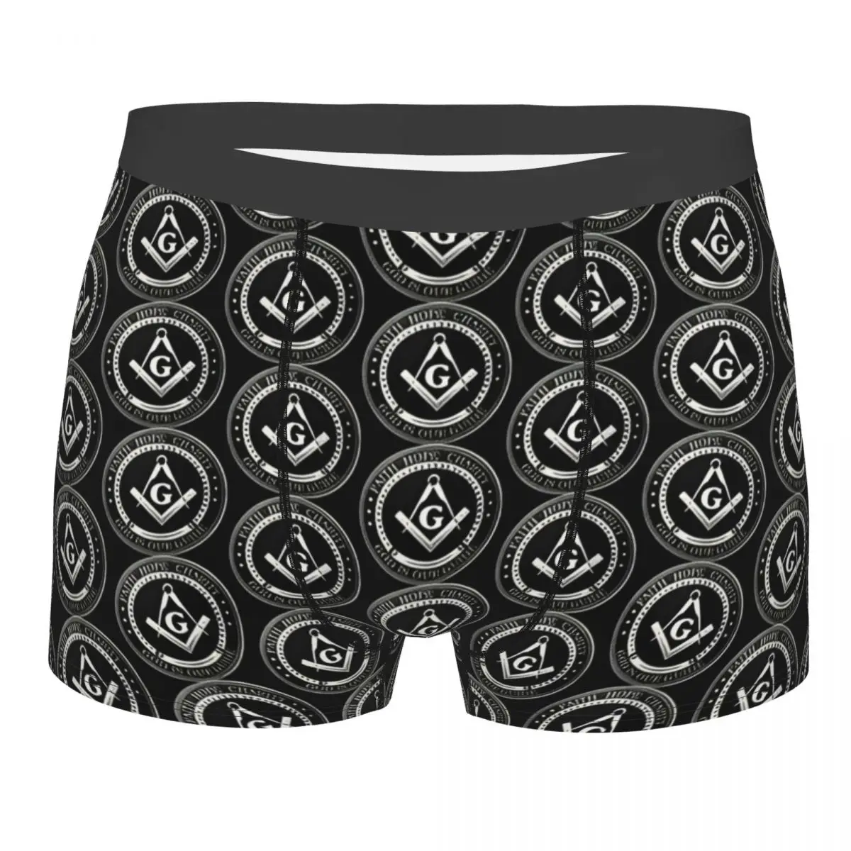 Men Freemasonry, Square & Compass, Design Underwear Hot Boxer Briefs Shorts Panties Homme Polyester Underpants S-XXL