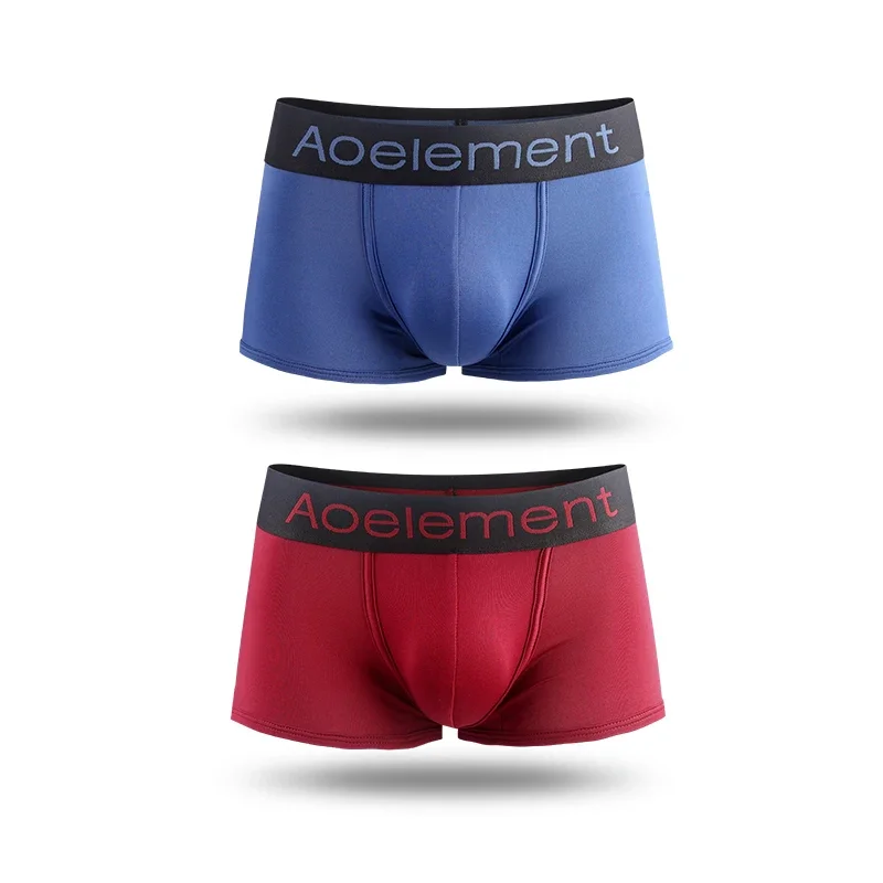 3pcs Men's underwear boxers a piece of ice silk personality breathable sense of youth summer tide four corner shorts