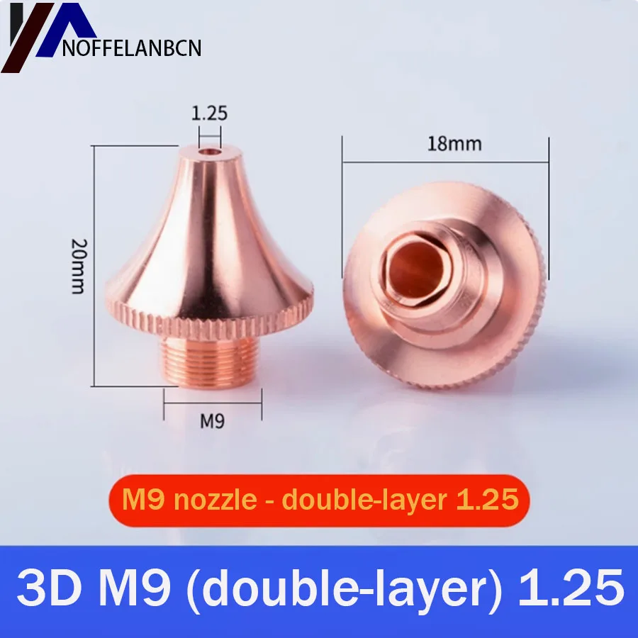 Fiber laser welding cutting machine copper nozzle 3D M9 air double-layer pipe cutting machine nozzle head 3D round square tube