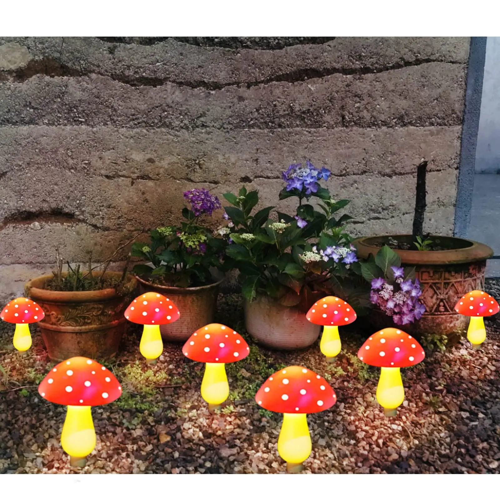 12 Stuks Led Zonne-Paddestoel Licht Buiten Tuin Decor Waterdicht Sprookjesachtig Licht Zonne-Energie Licht Pad Gazon Lamp Tuinlicht