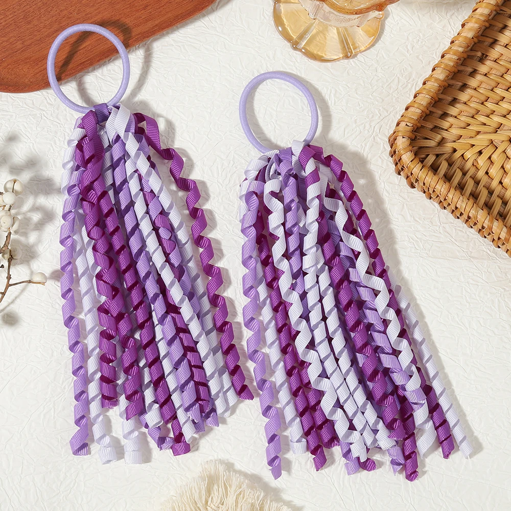 2 Stück/Set Satin-Quasten-Stirnband und Pferdeschwanzhalter, geeignet für Mädchen, dekoratives Haar-Accessoire für WM-Partys – Detail 14