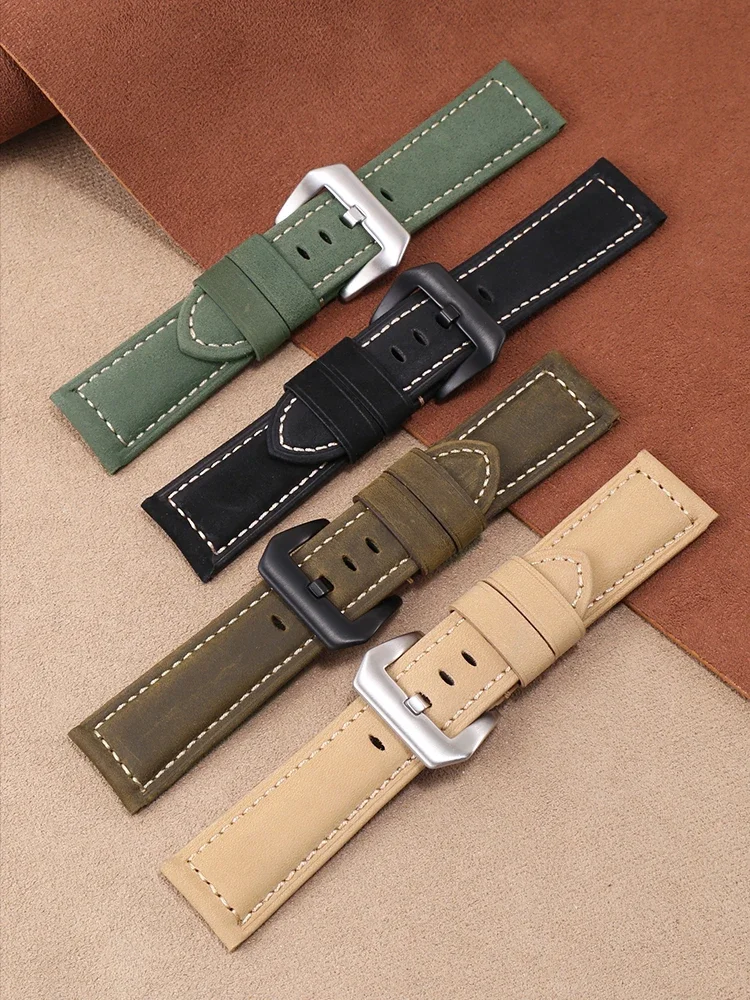 Leather Watch Strap Suitable for Pilot Strap Men's 29.2430 Series Bronze Dafei Leather 23mm