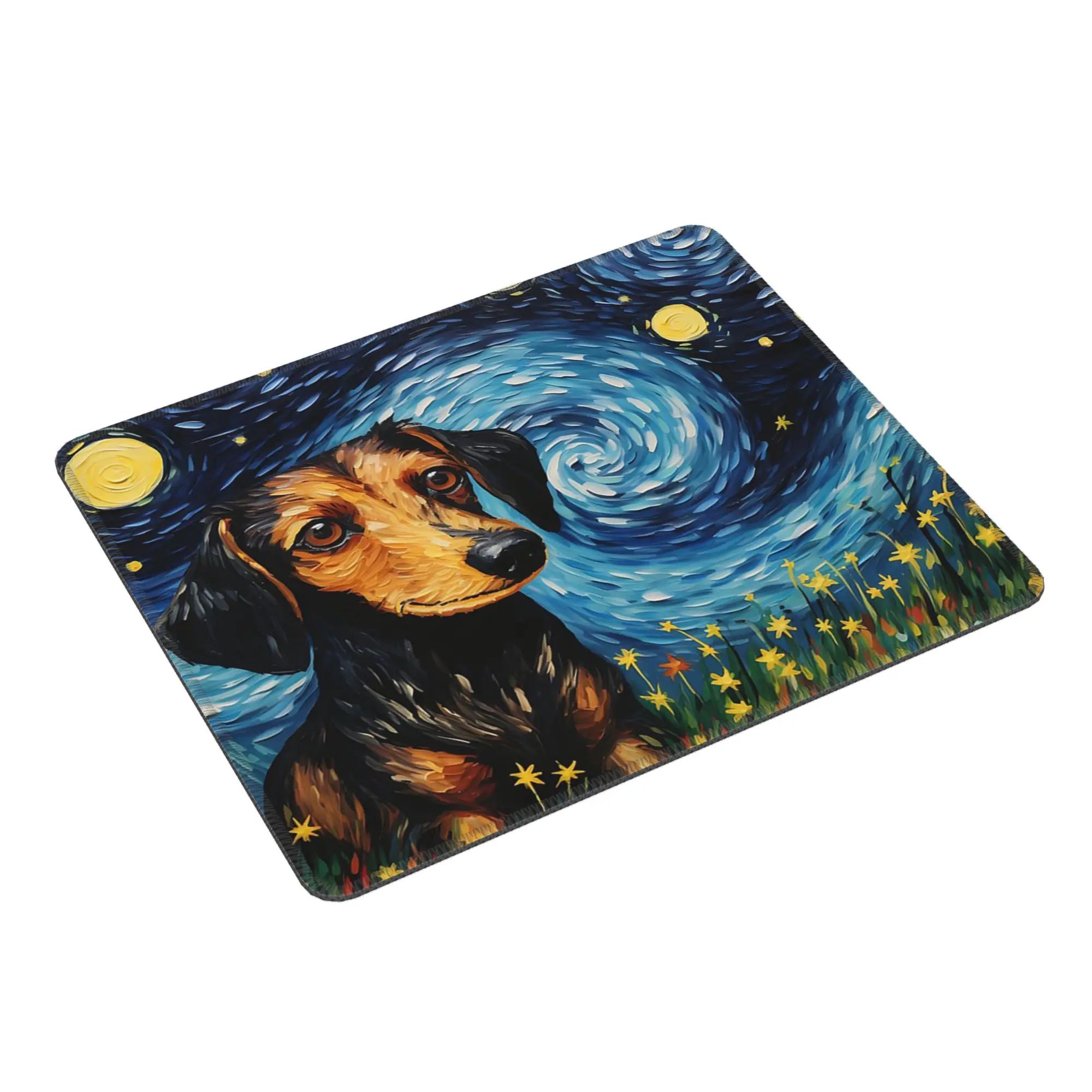 Starry Sky Dachshund Dog Portrait Mouse Pad Computer Keyboard Mouse Mat Gamer PC Laptop Desk Mat Office Table Mats
