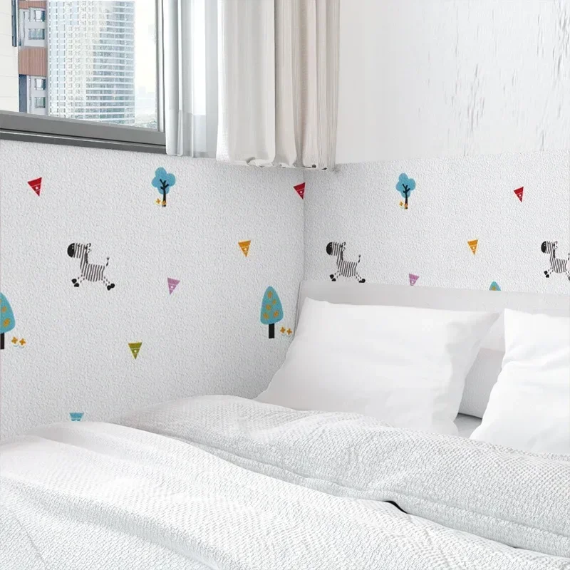 Grosso Auto-adesivo Isolamento Térmico Wallpaper Cor Lisa Adesivos de Parede 3d Anti-colisão Renovação Adesivos Diatomácea Oze 10m