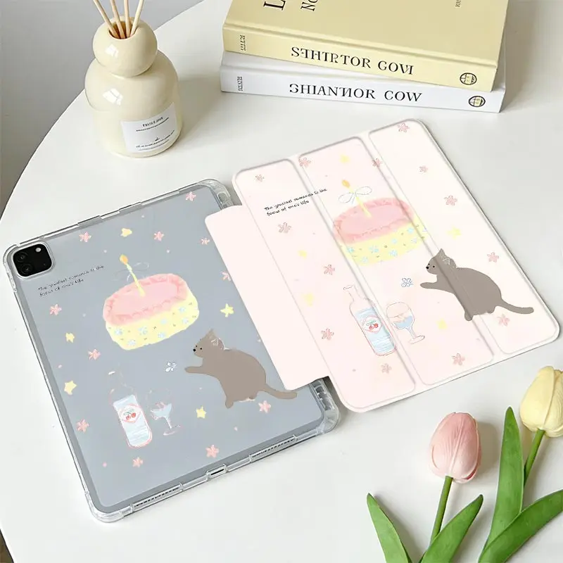 With Pen Holder Tri‑Fold TPU Bumper Case For Xiaomi Pad 7/7Pro 8/8Pro 11.2 Redmi Pad SE 11 Xiaomi Pad 5/5Pro 6/6Pro 11 inch