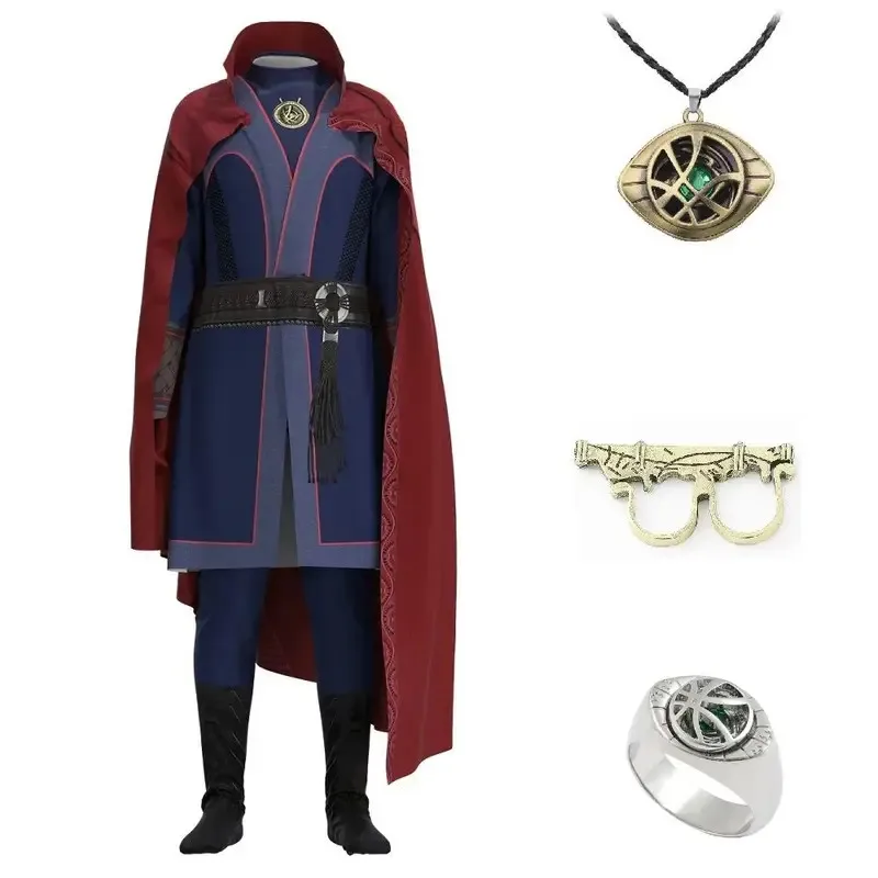 

qa156Дорослий Доктор Стрэндж Косплей Фантазия Костюм Маскировка для Мужчин От 4 до 12 лет Комбинезон для мальчиков Плащ Униформа Хэллоуин Карнавал