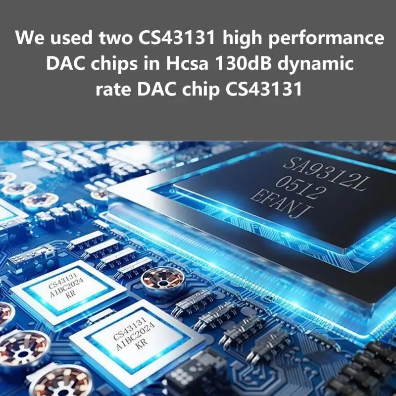 E56B Professional Sound Converters Headphone Amplifiers CS43131 Chip Quality Sound Conversion Stereo Headphone Adapter