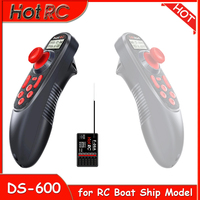 HOTRC DS-600 6CH 2.4GHz Remote Controller Radio System Transmitter DS600 with F-06A PWM Receiver for RC Boat Ship DIY Model Part