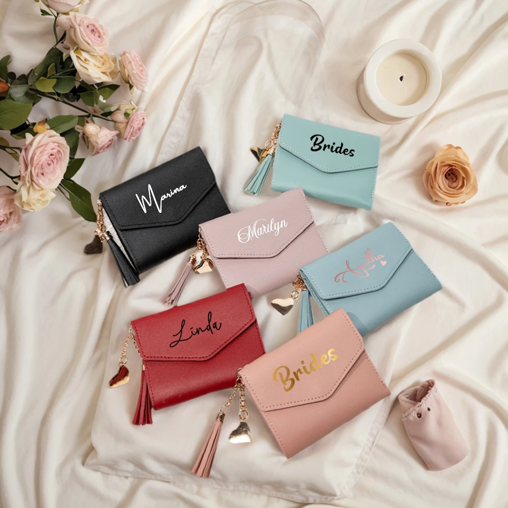 Personalisierte Damen-Geldbörse aus Kunstleder, individuelle Damen-Geldbörse, Geschenk für Mama, Brautjungfern-Geschenk, Hochzeitsgeschenk, personalisiertes Geschenk für Sie