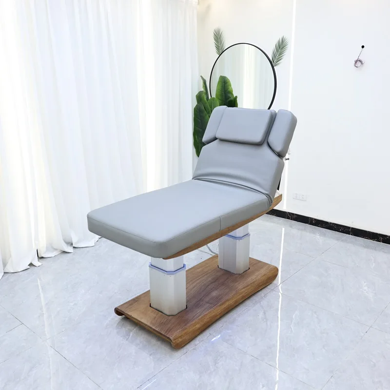 

Electric Facial Bed, 4 Motor Adjustable Massage Table, PU Leather Stainless Steel Eyelash Extension Bed, Beauty Salon Furniture