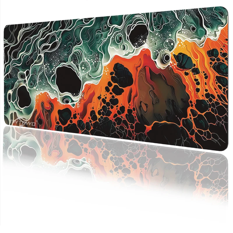 Orange Magma Mouse Pad Gamer XL Large New Computer Mousepad XXL keyboard pad Non-Slip Soft Natural Rubber Computer Table Mat