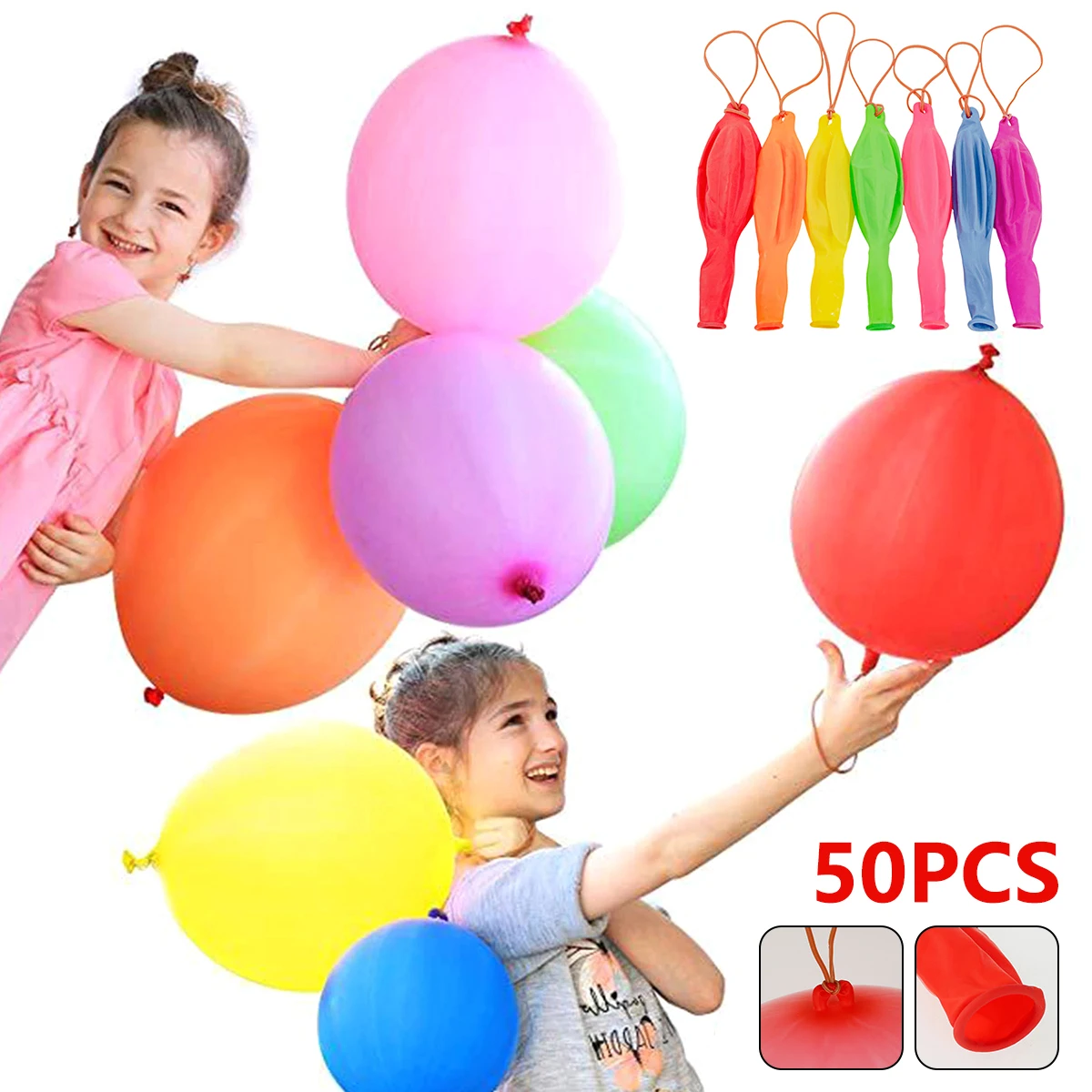 Ballons & Accessories 50Pcs Punch Balloons Coordination Ability Training Colorful Latex Balloons Multiple for Party Favor