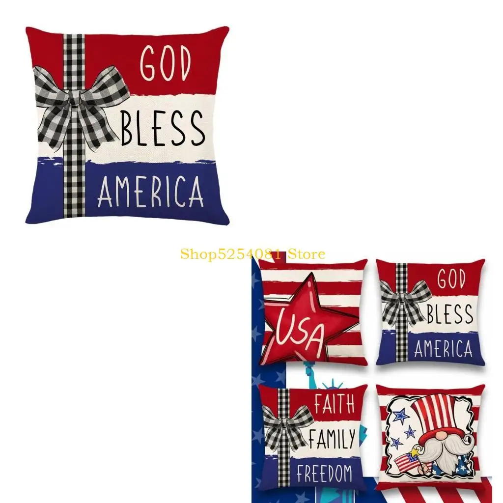 AXYC 45x45cm Independence Day Pillowcase Pillow Cover Reusable Suppliess