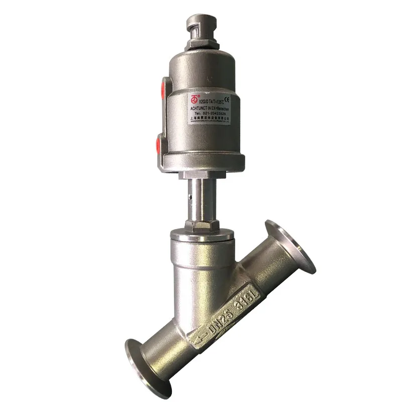 

DN50 Pneumatic Quick-install Angle Seat Valve 16bar 304 Stainless SteelAngle Seat Valve PTFE Sealing