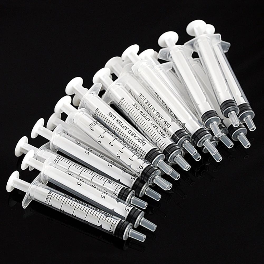 20Pcs 3ML Without Needles Plastic Small Syringe Hydroponics Glue Injectors Ink Pets Feeding Tool Nutrient Sample Measuring 3ML