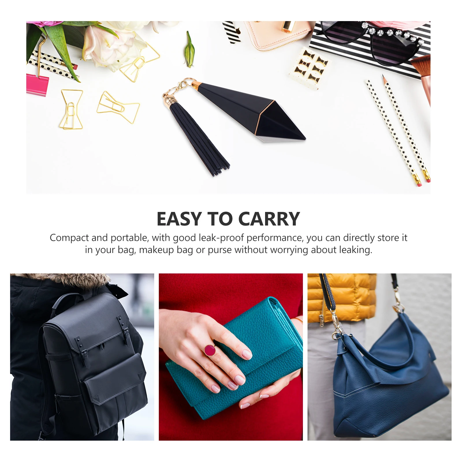 3 pezzi tubo vuoto per lucidalabbra formato da viaggio contenitore per balsamo per labbra ricaricabile a prova di perdite design con nappa per riporre oggetti fai da te piccolo