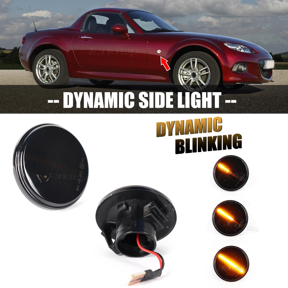 LED Side Marker Lights Turn Signal Light Side Repeater Lamp 12V Panel Lamp Blinker for Mazda MX-5 Mk1 Mk2 Mk3