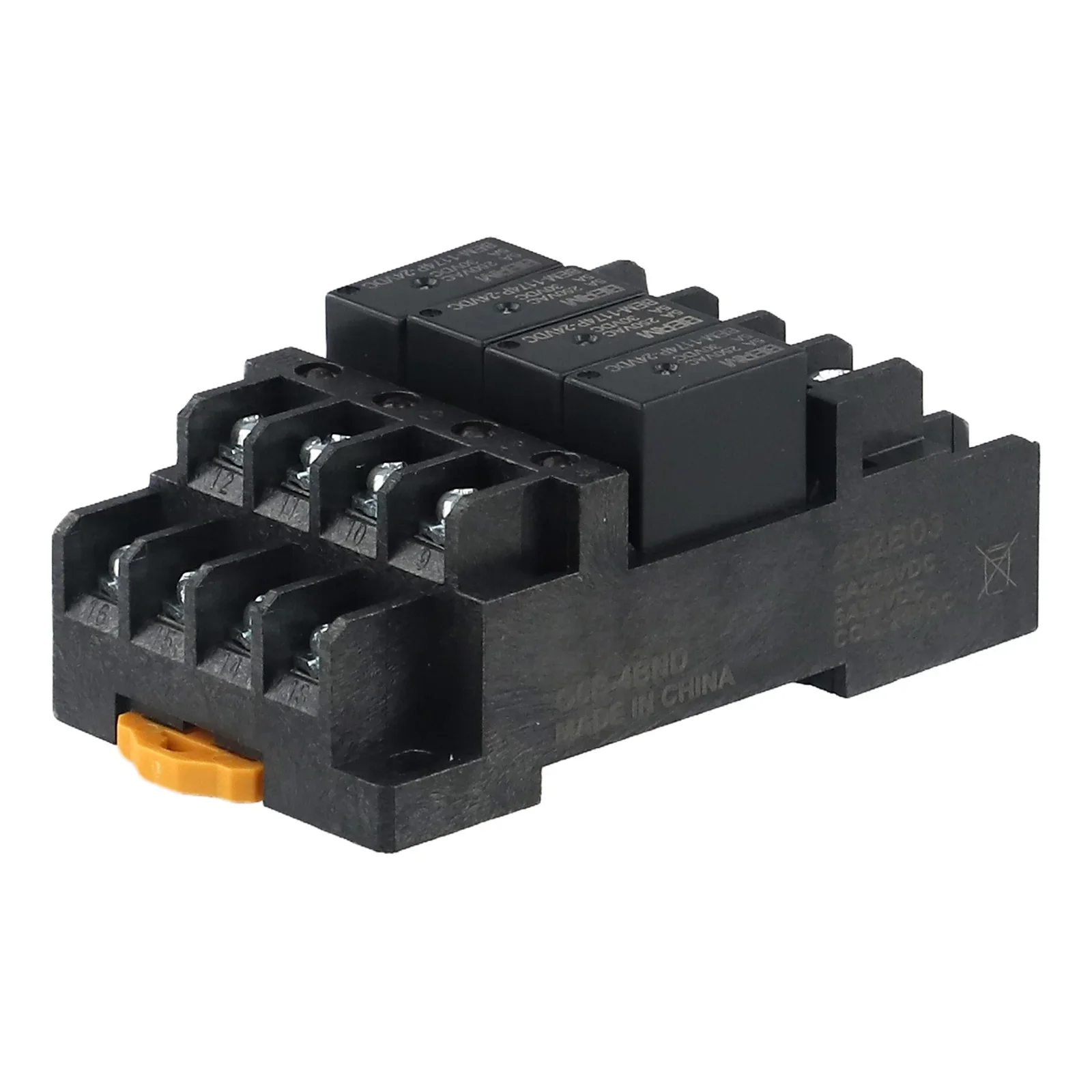 New Relay Terminal Plastic Pluggable Screw Wiring Terminal Relay With Base 4-way NO Buckle Built-in Smart Chip