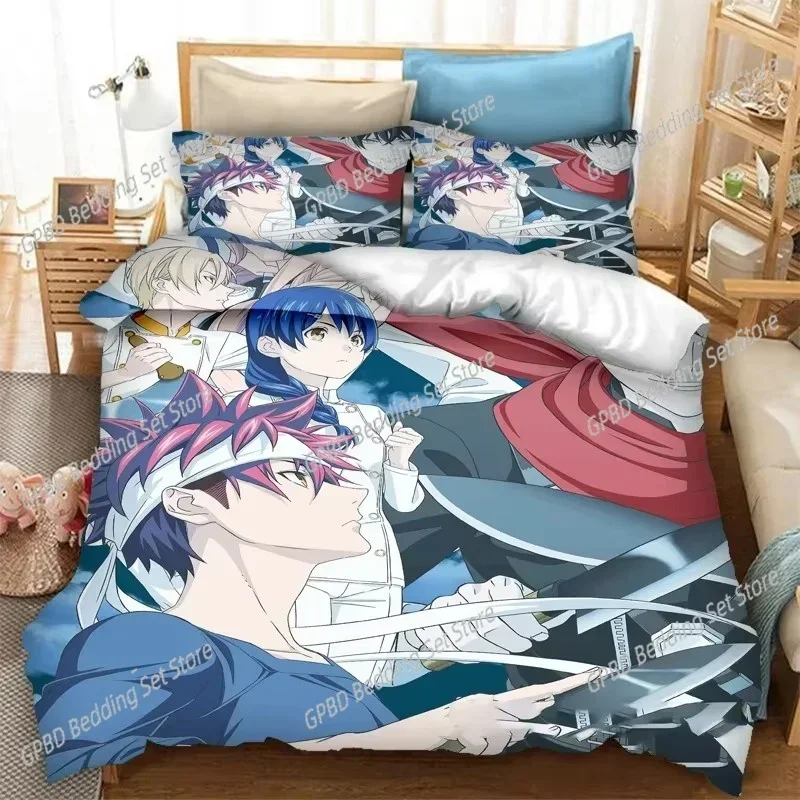 Anime Food Wars Shokugeki no Soma 3D Bedding Set Duvet Cover Pillowcases Single Twin Full Queen King Size Home Decor Quilt Boys