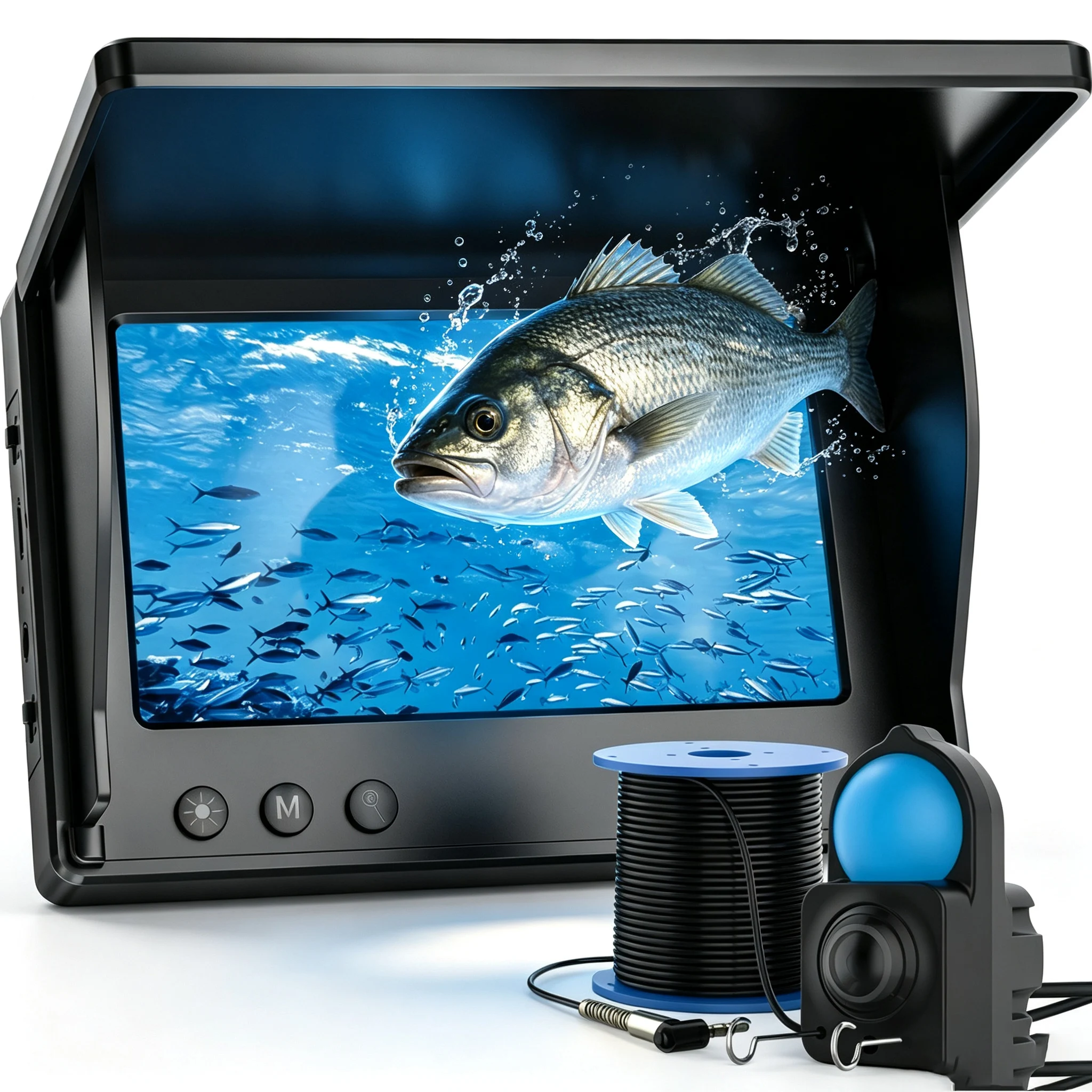Unterwasserkamera mit 4,3-Zoll-LCD und IR-Nachtsicht, 1080P HD-Objektiv für Eis- und Seefischerei