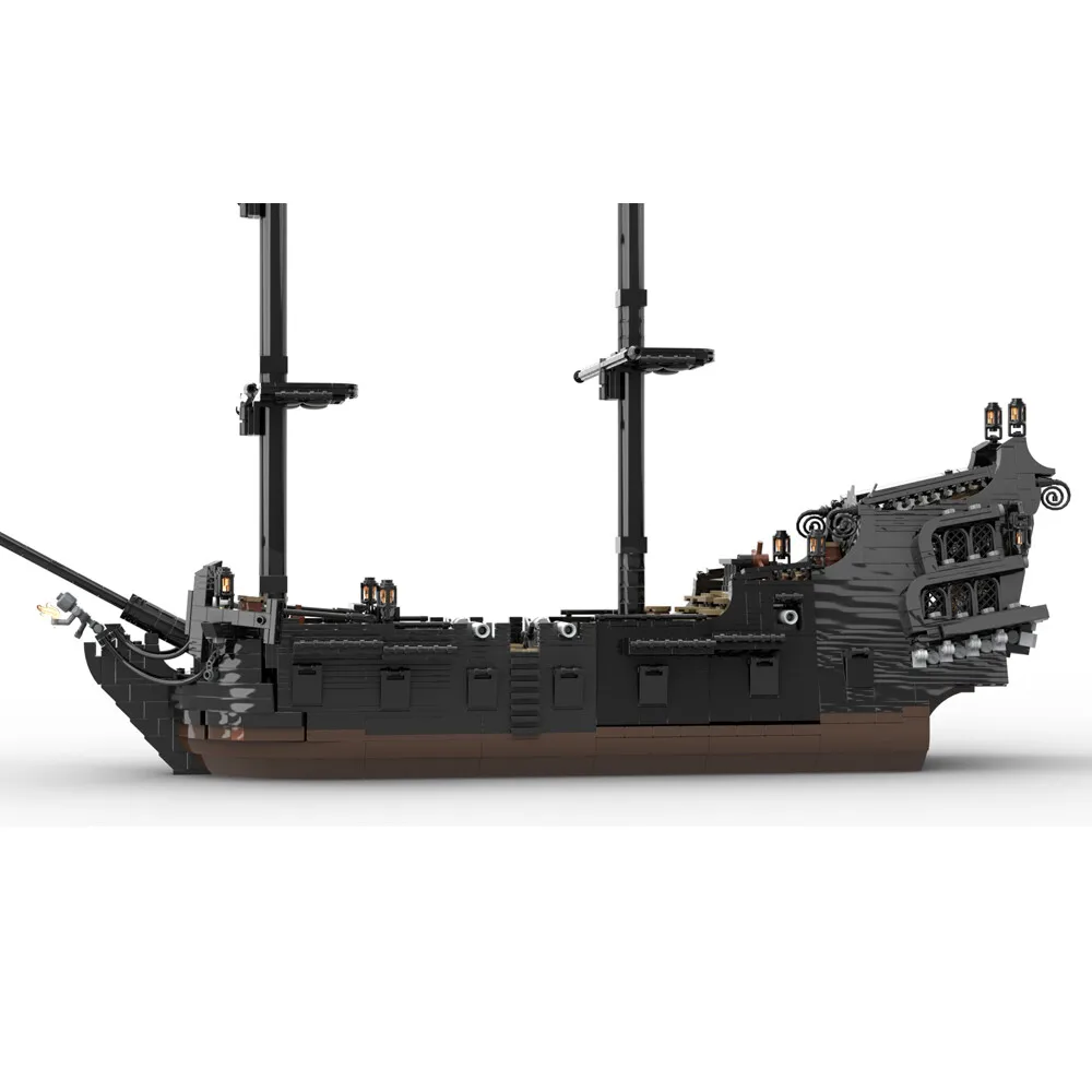 MOC-80551 Черный пиратский корабль, модель строительных игрушек, набор для коллекции 2478 деталей