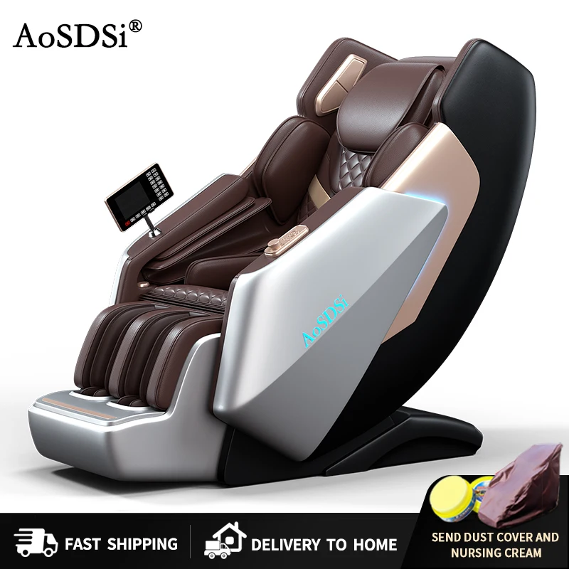 AoSDSi New Massage Chair Deluxe 4D Zero-Gravity Space Capsule  Home Full Automatic SL Track Portable Home Massage Chairs Sofa