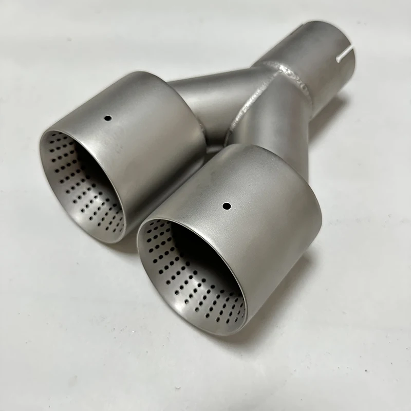 1pcs car accessories Exhaust pipe Stainless steel sandblasted tail throat silencer Y type double outlet flush large caliber