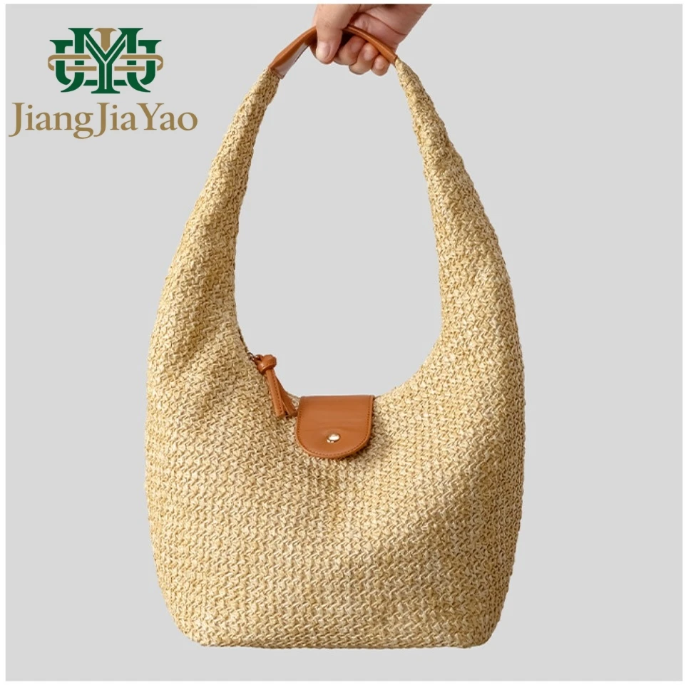 Seaside Vacation Beach Bag Fashion Handmade Woven Grass Woven Bag 2026 Summer New Adult Lightweight Armpit Bag Handbag Female