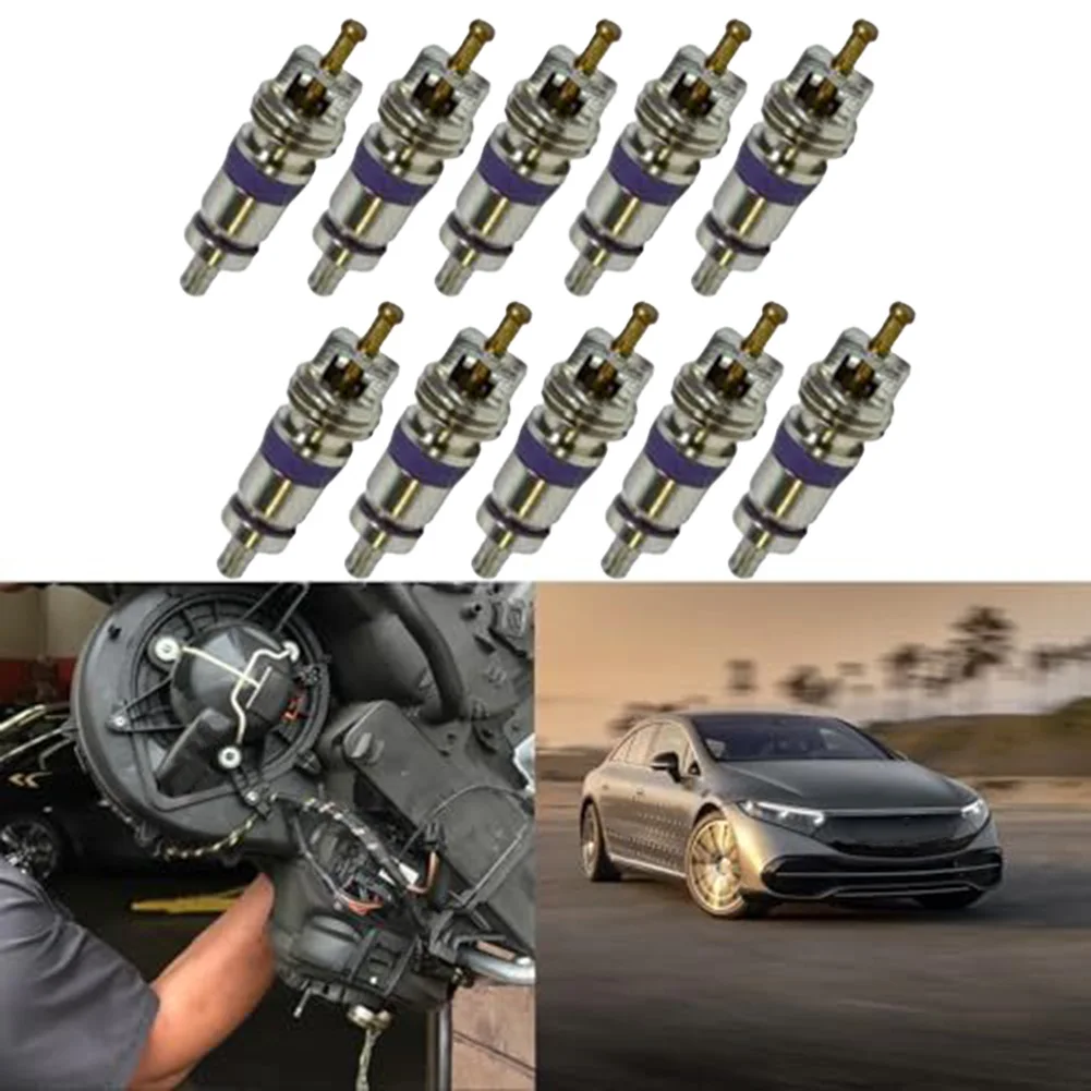 10-Pack Large Bore A/C Valve Core For BMW For Mercedes For Benz For Ford Metal AC Repair Part For 8E0820855 64536922944 MT1544