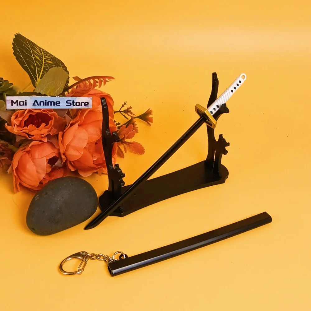 6인치 애니메이션 카타나 키체인 피규어 금속 닌자 칼 검 오리지널 사무라이 검 실제 크기 일본 카타나 무딘 칼 장난감 선물
