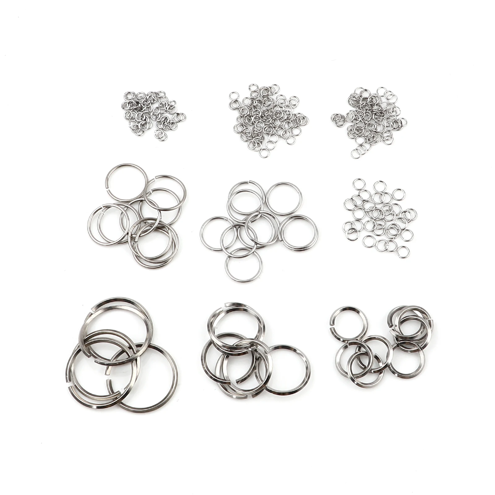 ステンレス鋼のオープンジャンプリング,0.5mm-1.8mm,ラウンドシルバーカラー,4mm-16mm,diy,ジュエリーとキーホルダーの作成,100個