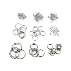 100pcs 0.5mm-1.8mm Stainless Steel Open Jump Rings Findings Round Silver Color 4mm-16mm DIY Making Keychain Necklace Jewelry