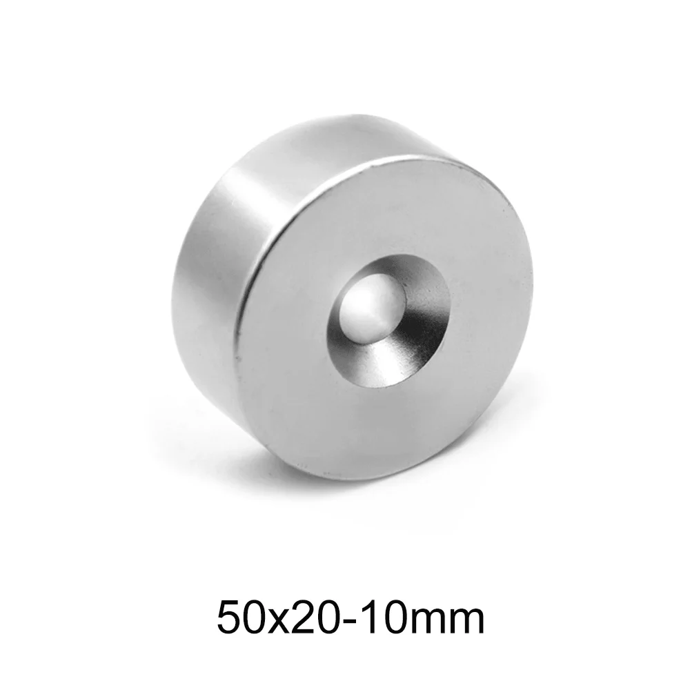 1PCS 50x20-10 Big Strong Rare Earth Magnet 50mm X 20mm Round Neodymium Magnet 50*20-10 Permanent Magnet Disc 50*20 Hole 10mm