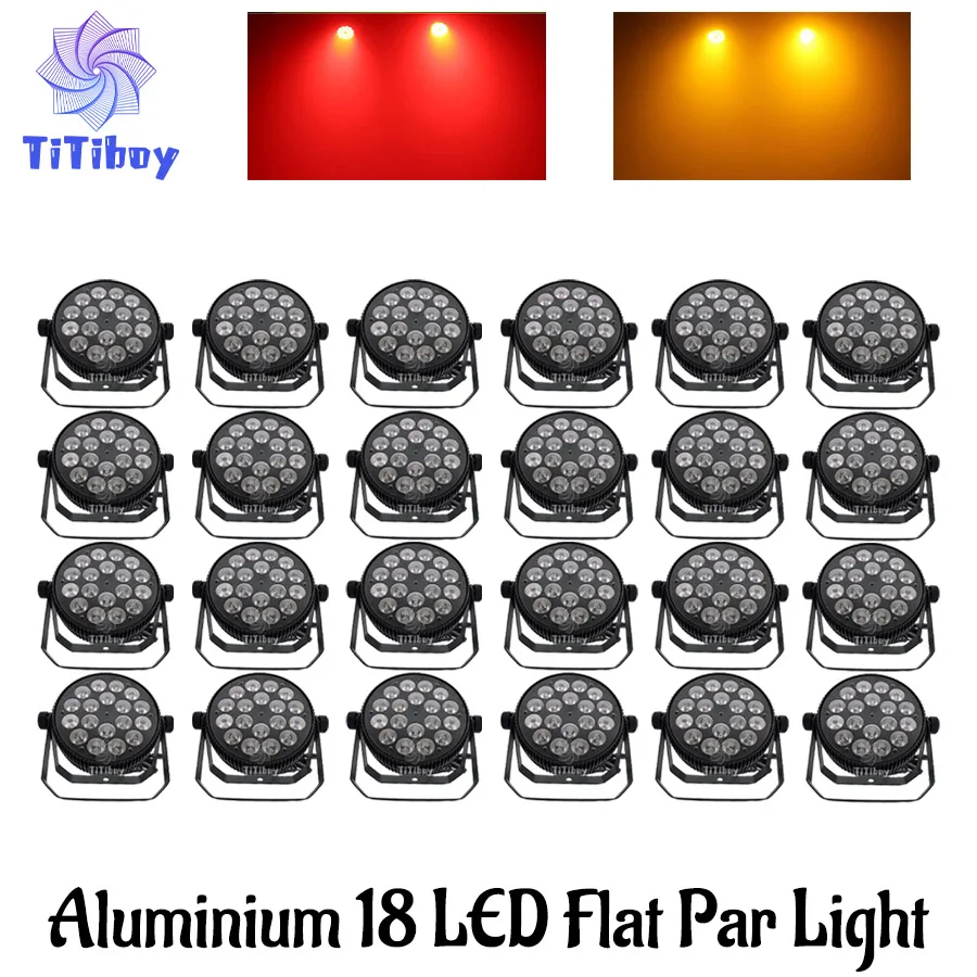 No Tax 24Pcs Aluminum Par Light RGBW/RGBWA UV 4in1 LED Flat Stage Light DMX512 Control 18x12W/18x18w Party DJ Disco Lighting