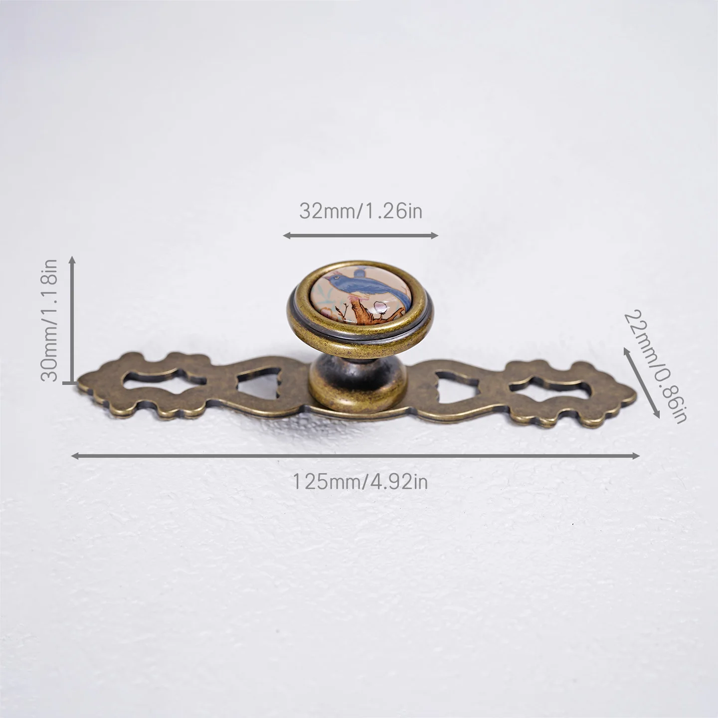 Chinese-style American villa solid wood custom round cabinet door handle
