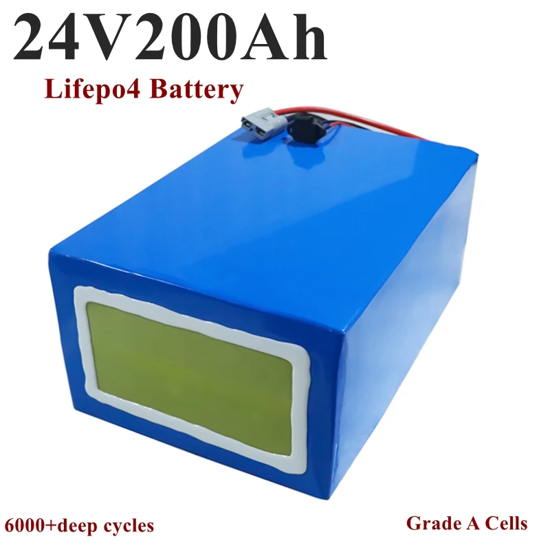 

Vti 24V 200AH lifepo4 lithium iron phosphate battery pack deep cycle 200A BMS akku to replace lead acid for Inverter Solar UPS