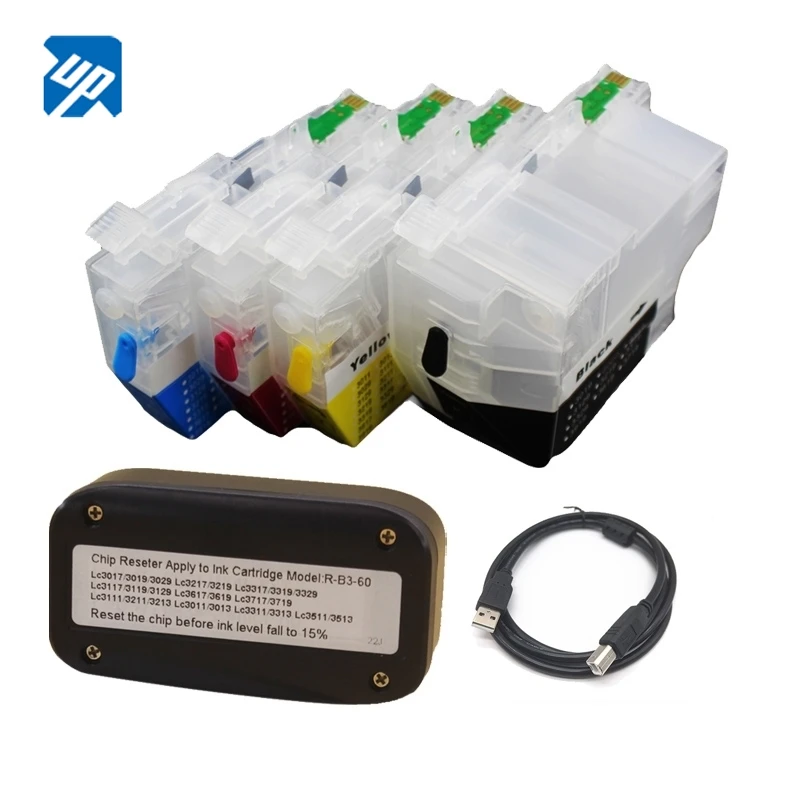 LC3217 LC3219 XL Empty refillable Ink Cartridge + chip resetter For Brother MFC-J5330DW J5335DW J5730DW J5930 J6530 J6935 j6930