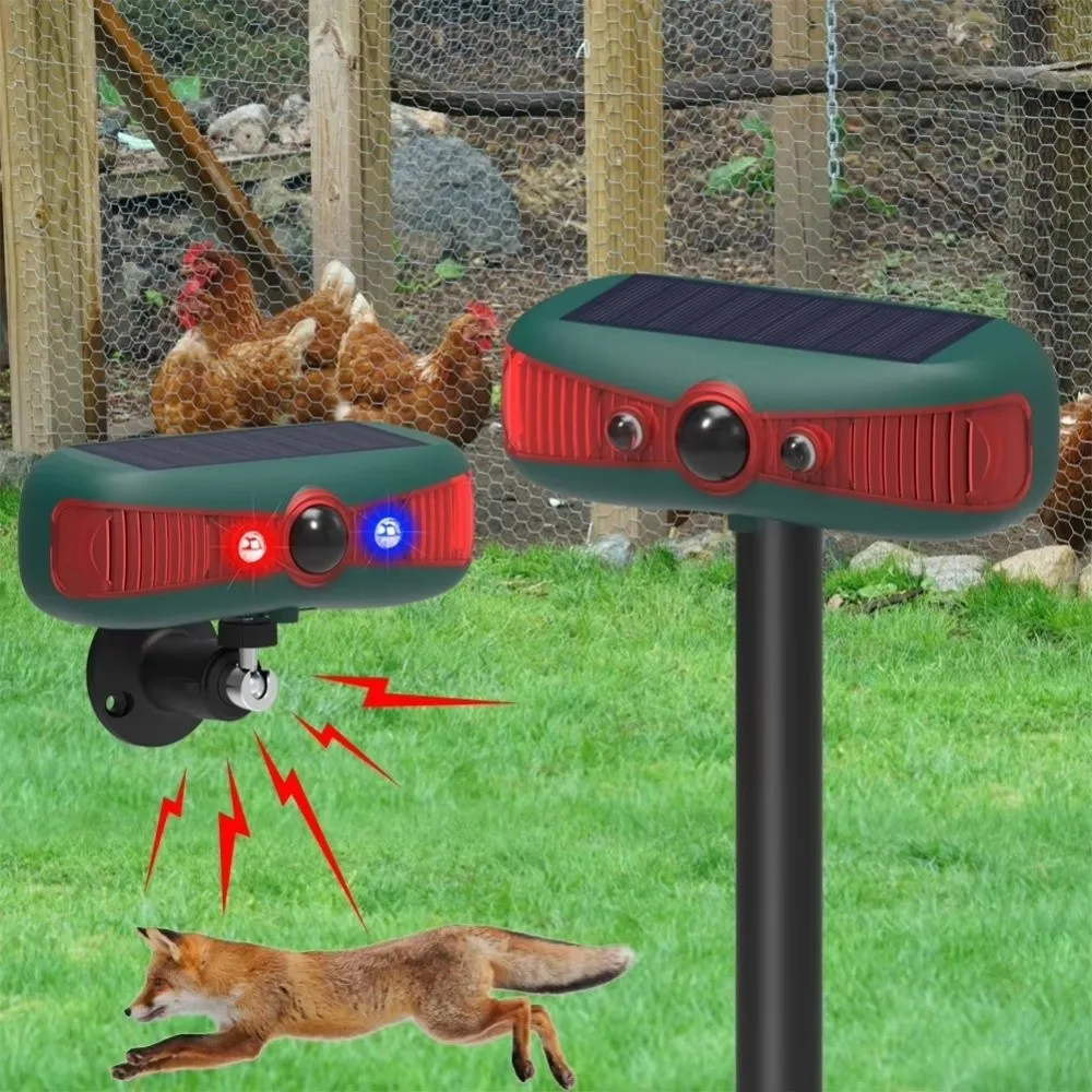 

4 Modes Outdoor Animal Repeller Ultrasonic Infrared Sensor Solar Animal Deterrent Weatherproof 129Db Sound Motion Sensor Alarm