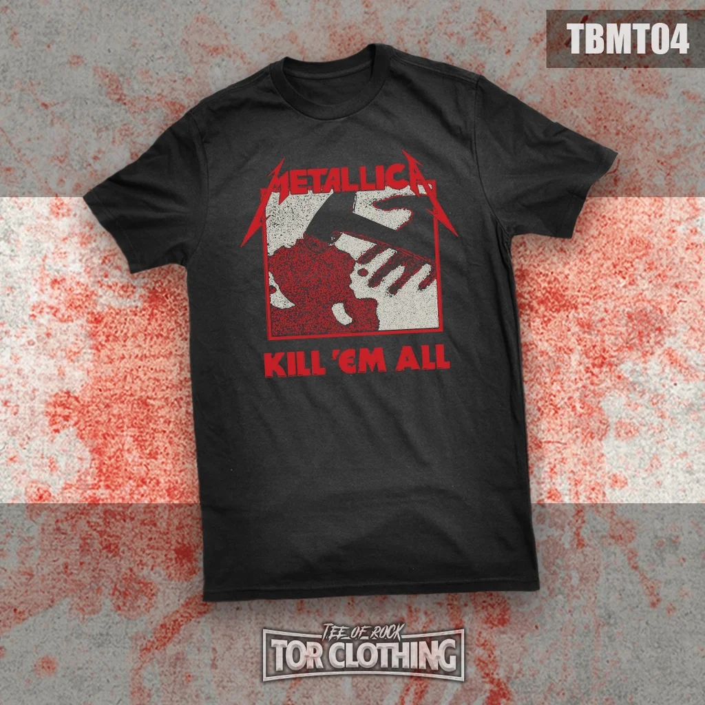T-Shirt Metallica Kill Em All Band Rock Ready Stock American Band Singer T-Shirt Herren Street Hip-Hop Rock Kurzarm Damen