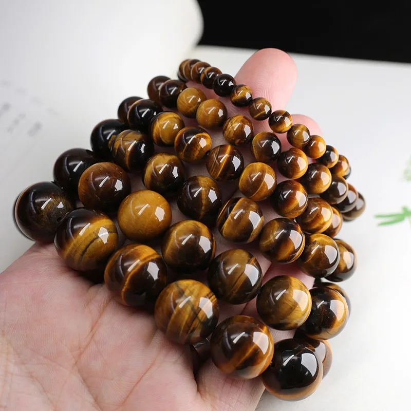 

Ruifan 10 12mm Natural Brown Tiger's Eye Stones Beaded Stretch Bracelets for Women Men Couples Fine Jewelry Accessories YBR780