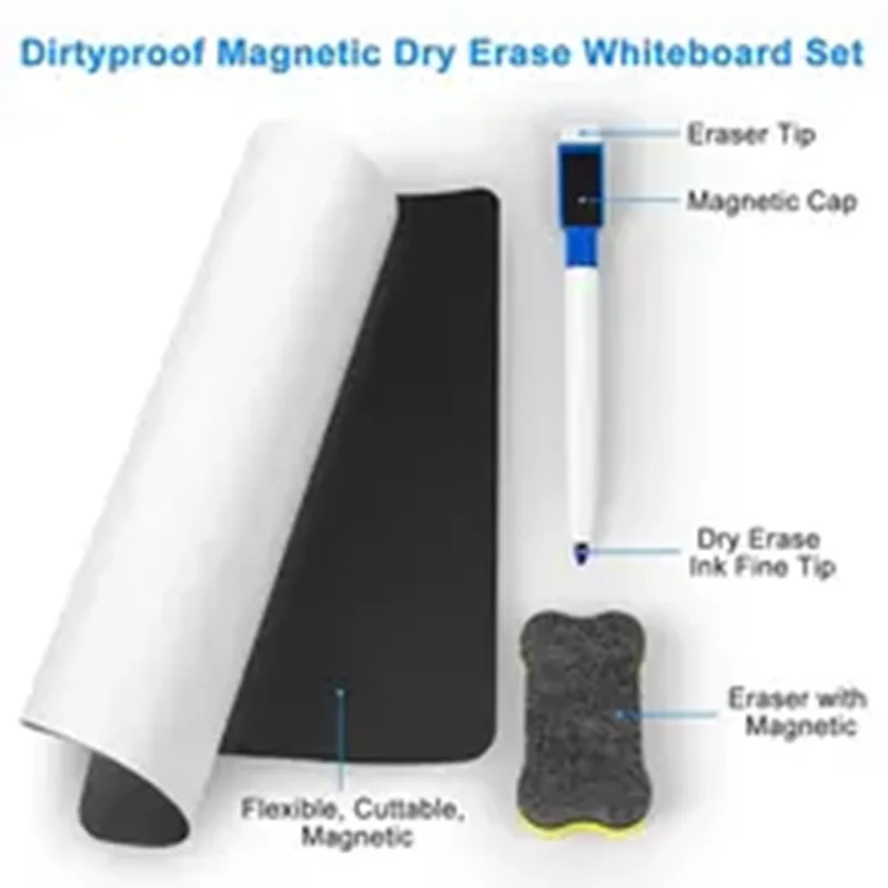 Pizarra blanca de borrado en seco tamaño A4 A3, pegatina para refrigerador, pizarra magnética, planificación de frigorífico