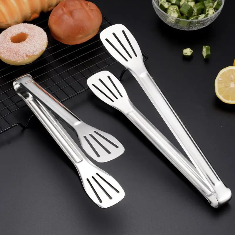 1pc antiderrapante aço inoxidável pinças de alimentos carne salada bife pão clipe churrasco grill buffet braçadeira ferramentas cozinha acessórios