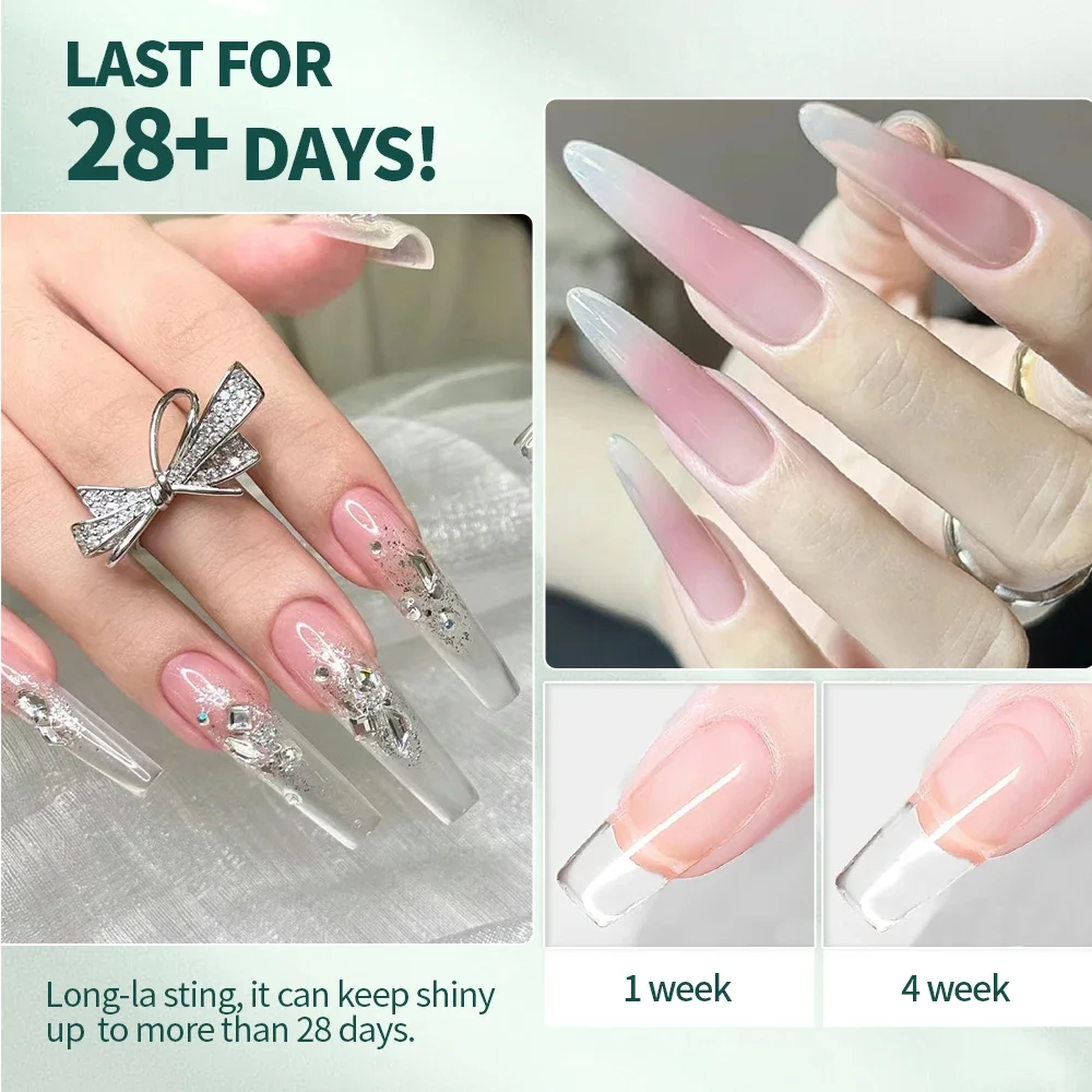 NAILPOP Poly Nail Gel 20g Nude Pink Clear Gel Builder for Nail Extension Gel Color for 3D Molding Gel Nail for DIY Salon Quality